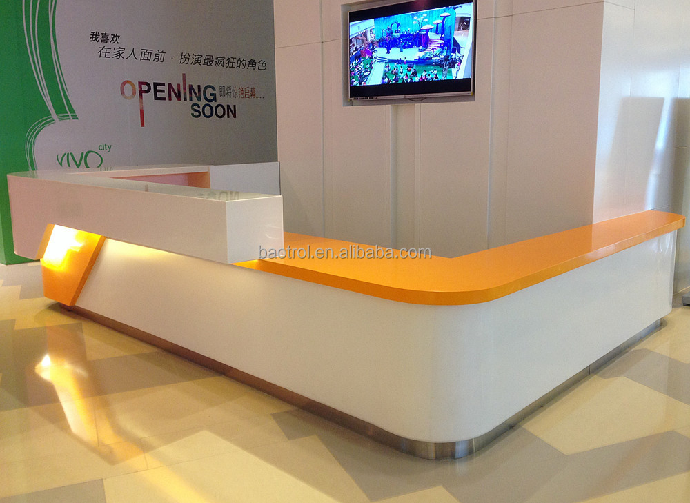Salon Reception Desk Info Curved French