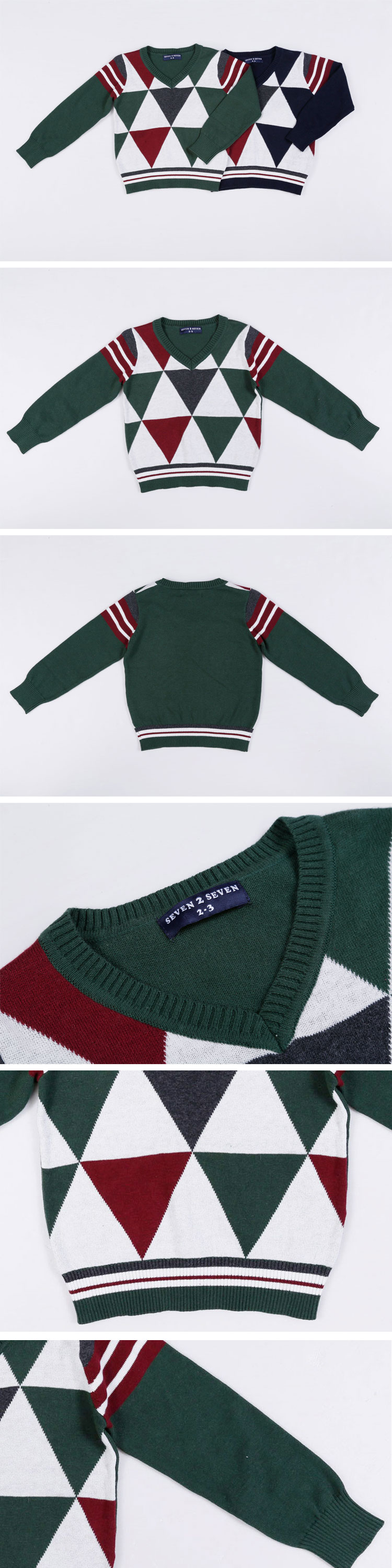 中国の製造元カスタマイズされた高品質の快適な子供の赤ちゃんのセーターのデザインネイビーと緑の子のニットセーター仕入れ・メーカー・工場