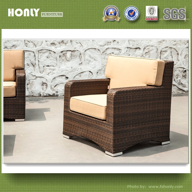 Modern outdoor aluminium frame plastic wicker outdoor sofa