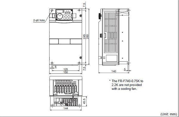 FR-F720-5.5K dimensions