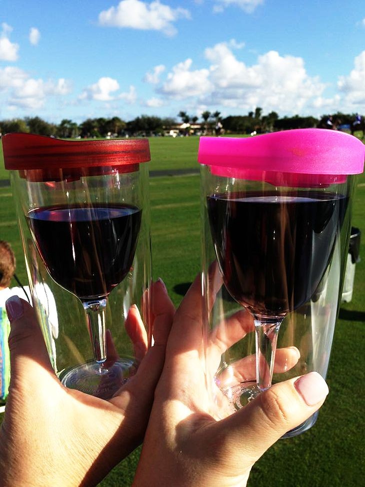 12oz Double Wall Insulated Acrylic Plastic Red Wine Glasses With Lid