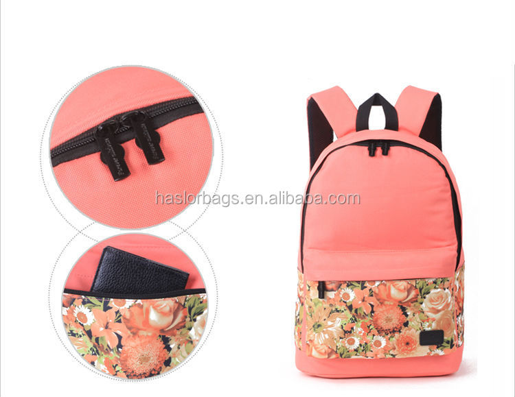 2015 hotstyle newest design flower pattern pretty backpacks for girls