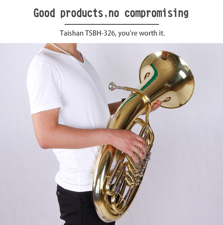 Gold Lacquer Brass Euphonium with 4 Rotary Keys