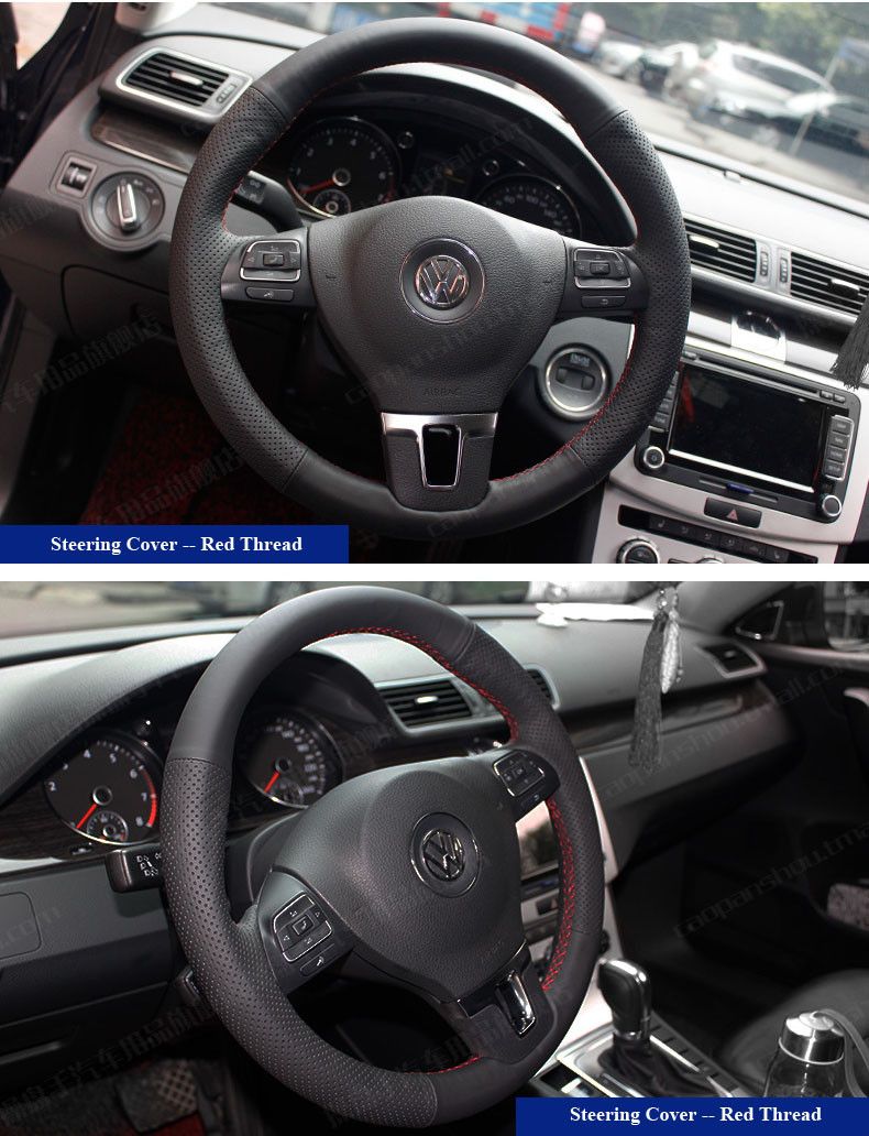 for Volkswagen VW Gol Tiguan Passat B7 CC Touran Magotan Sagitar Leather Steering Wheel Cover