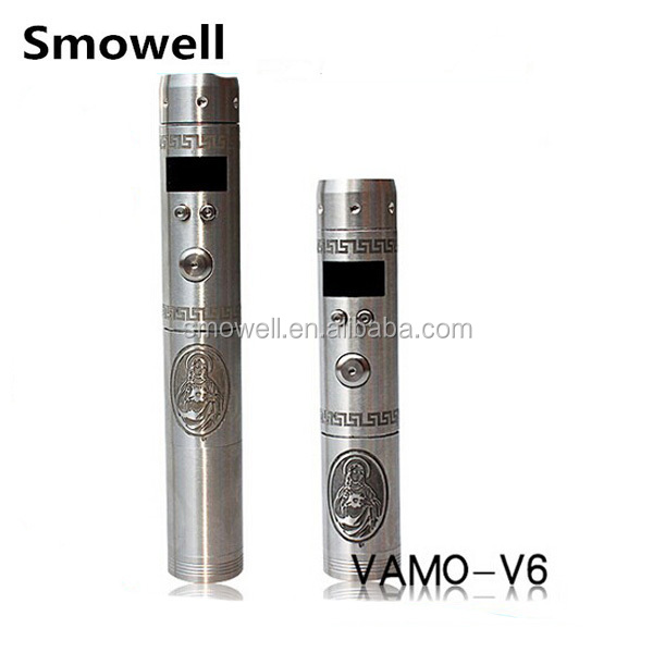 New product 2014 e-huge mod stainless steel vv vw mod 26650 battery vamo v6 e-huge