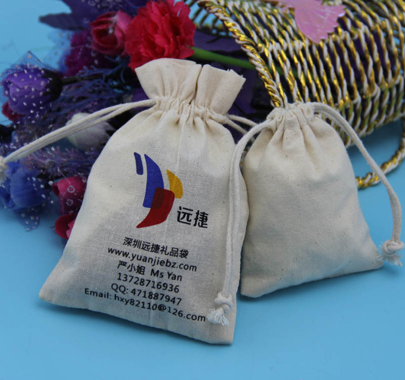 Wholesale Plain Standard Size Promotional Organic Muslin Cotton Drawstring Bag