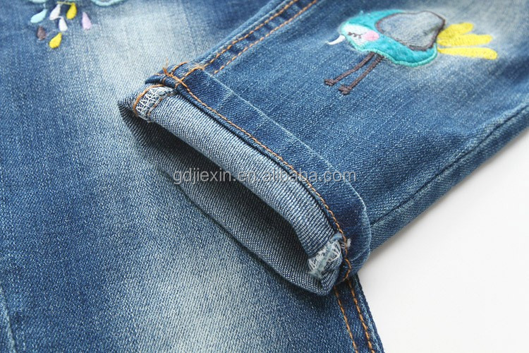 子供パンツ水色ジャンズボン刺繍デザイン仕入れ・メーカー・工場