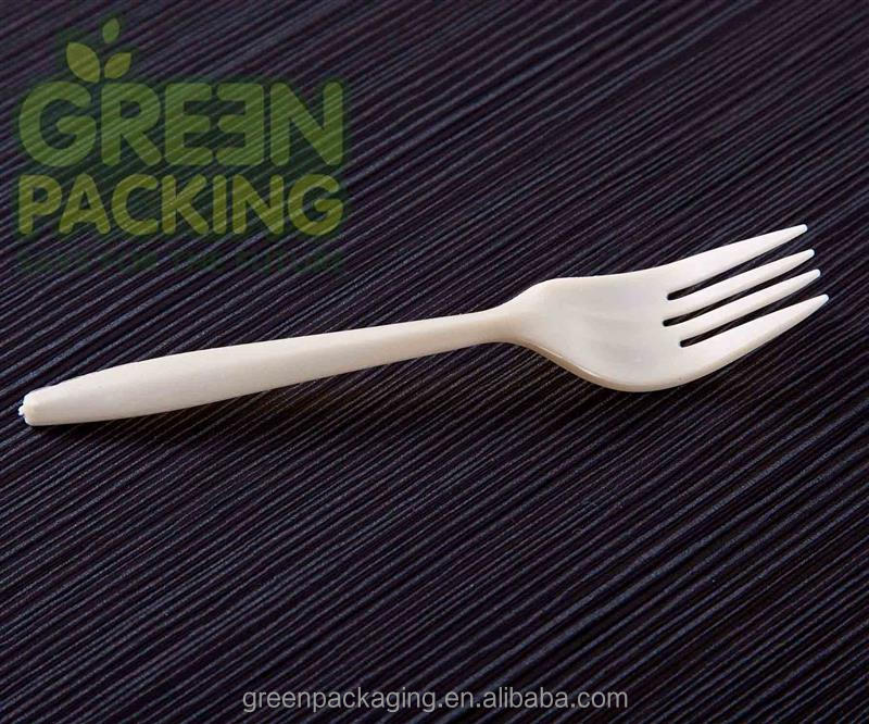 Biodegradable unbleached corn starch forks