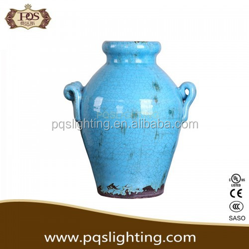 アンティークスタイル青crakleセラミック装飾的な花瓶仕入れ・メーカー・工場