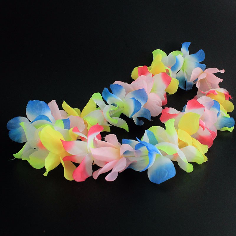 Wholesale Led Flash Party Favor Tropical Hawaiian Flower Lei Wreath