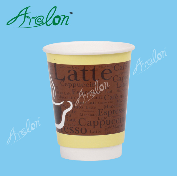 Customer Printed double wall coffee paper cup for hot drinking