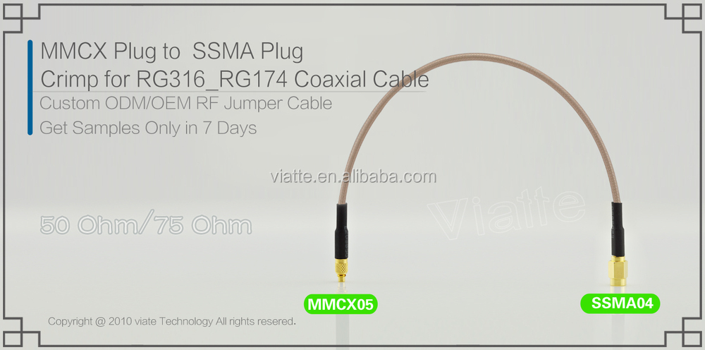 Mmcxコネクタのためのオスオスrg316/rg174fexiblerfジャンパケーブル仕入れ・メーカー・工場