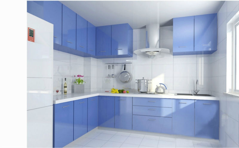 Moderne keuken kast europese stijl, gekleurd glas keuken kast ...