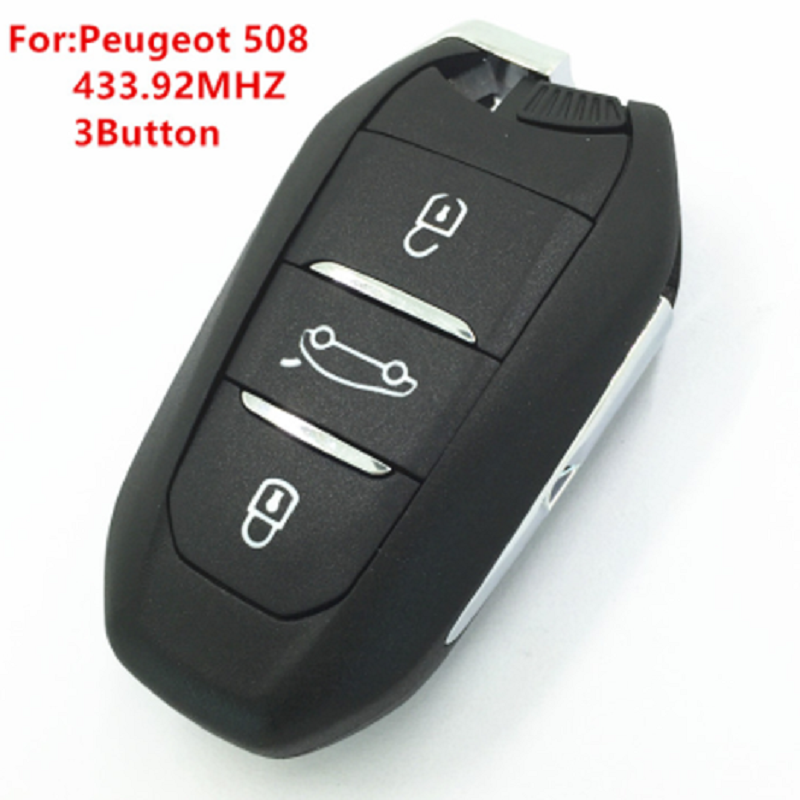 Oem Car Key For Peugeot 208 308 508 3008 5008 Etc Smart Keyless Entry 3 Button Remote Key With