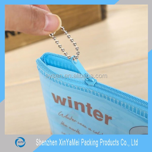 Plastic, pvc Material and Zipper Top Sealing & Handle Binder Pencil Pouch