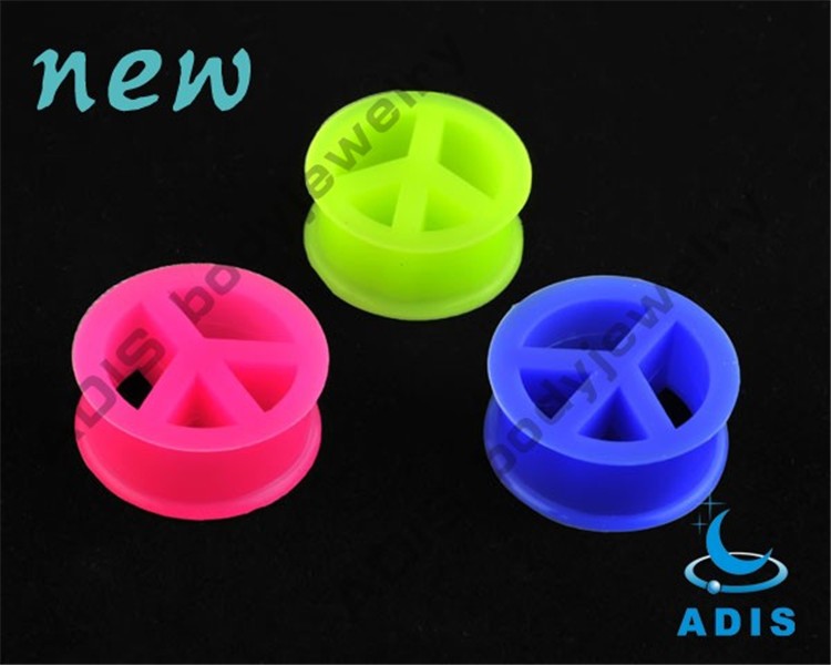 Newest design silicon tree shaped logo tunnel (3)