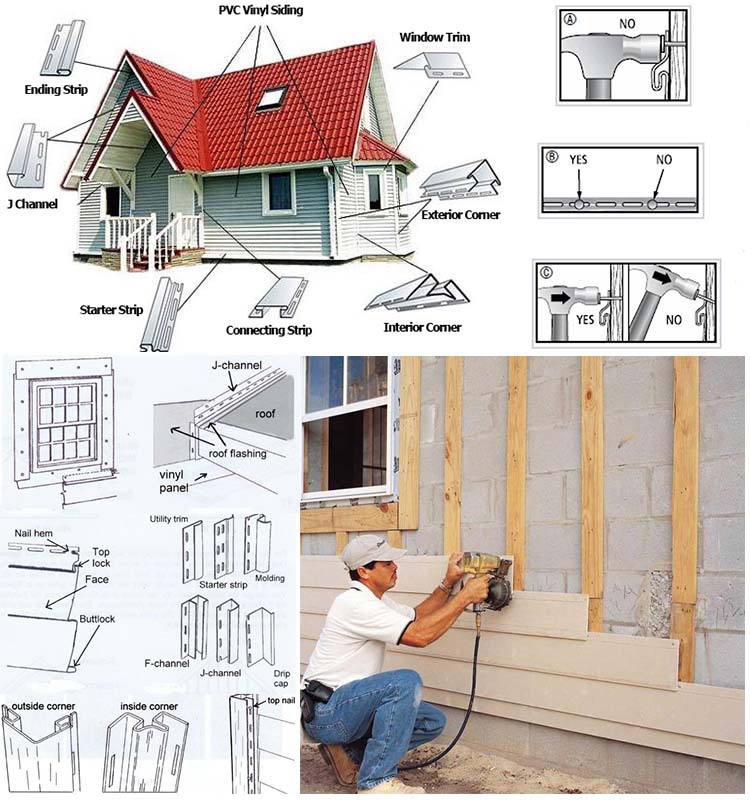 Plastic Decorative Exterior Wall Panel Vinyl Shiplap Cladding