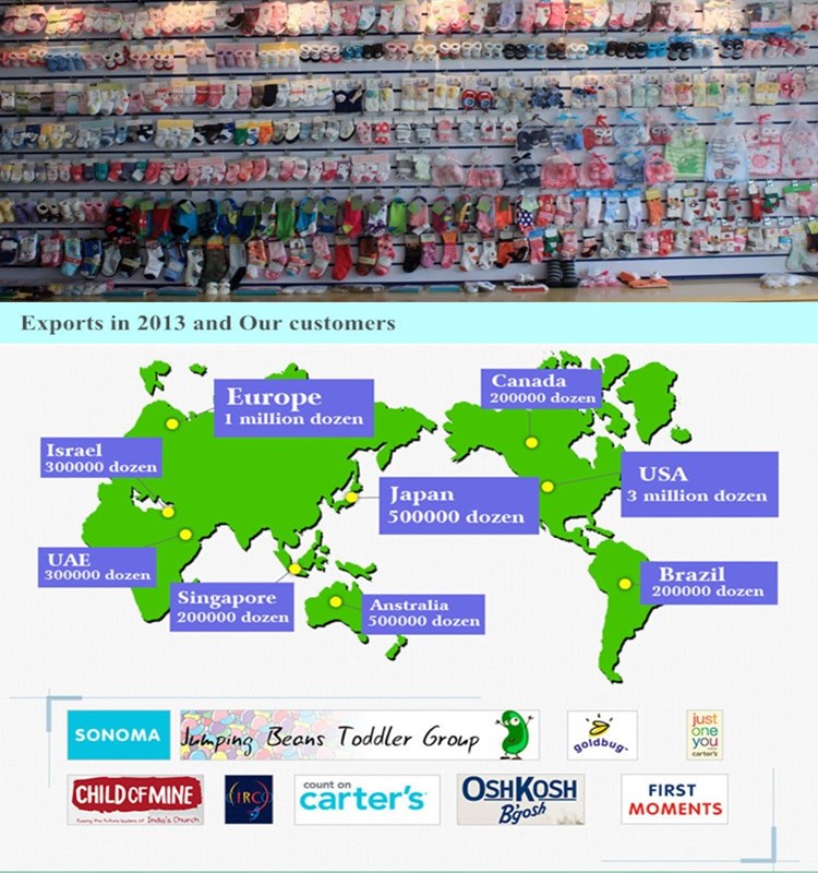 新生児の綿厚い冬の靴下0から12ヶ月ネッキングテリー靴下問屋・仕入れ・卸・卸売り