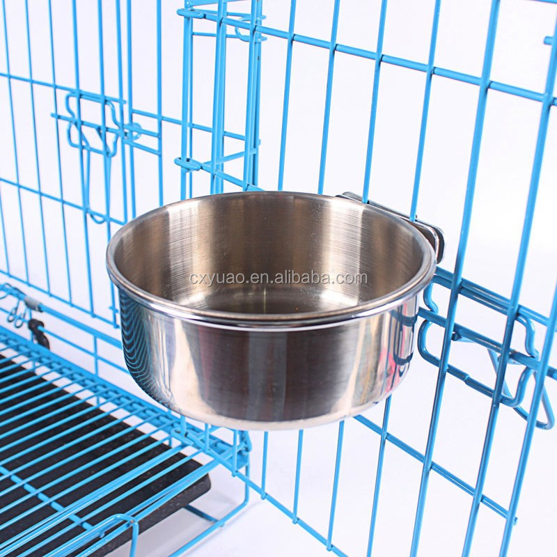 高品質の ステンレス スチール ケージ カップ ペット鳥犬子犬食品水ボウル ぶら下げ ボウル仕入れ・メーカー・工場