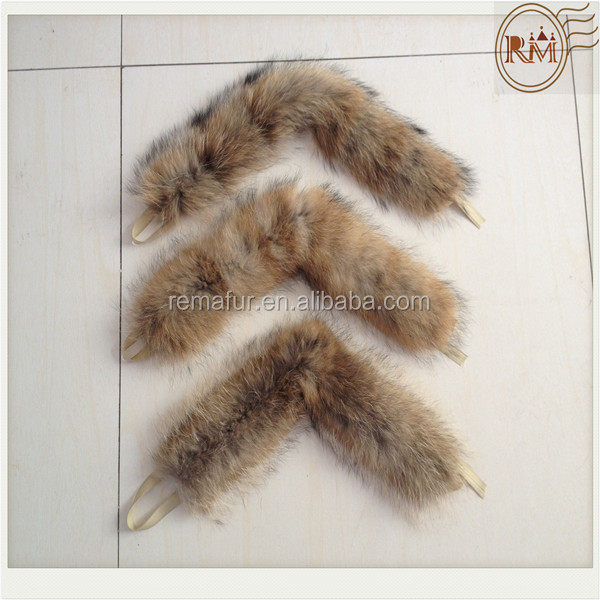 大きな17*70cmアライグマの毛皮冬の布フードのためのストリップ問屋・仕入れ・卸・卸売り