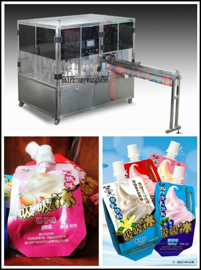 Automatic filling capping packing machine for coconut juice doy pack pouch filling machine
