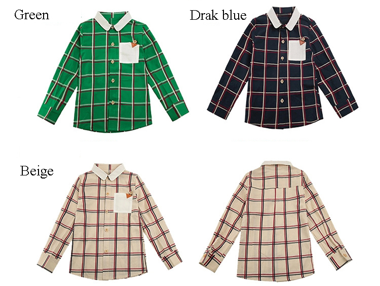 中国工場2015熱い高品質の新しいスタイルの服男の子男子格子縞のシャツ仕入れ・メーカー・工場