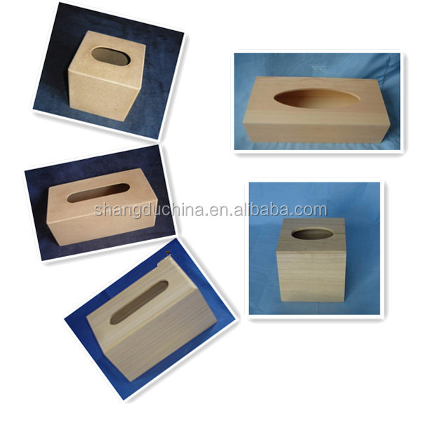 未完成の木製ヒンジ付きティッシュペーパーの箱のデザイン仕入れ・メーカー・工場