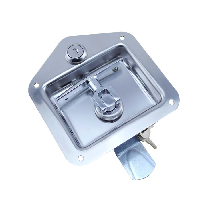 Flush Mount Polished Stainless Steel Keylocking Recessed T Handle Tool