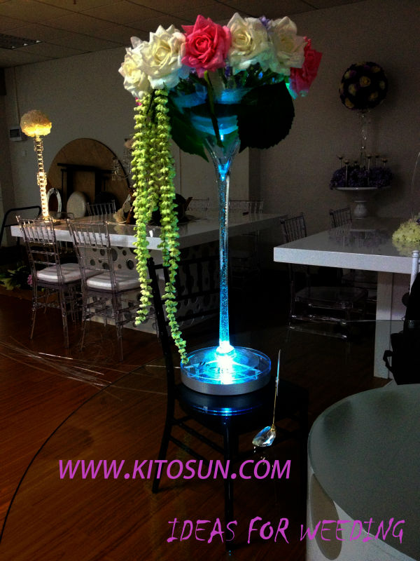 8inch light base with Martini vase TEAL