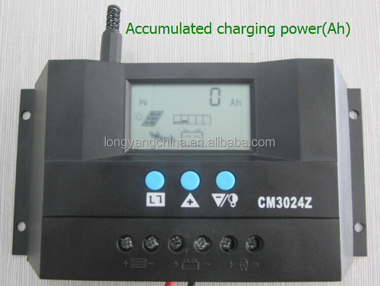 Pwmインテリジェント制御lcdディスプレイソーラー充電コントローラ12v-24v/30a問屋・仕入れ・卸・卸売り