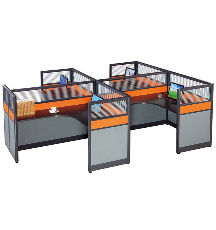 Four Seat Office Cubicle Partition Standard Sizes Of Workstation