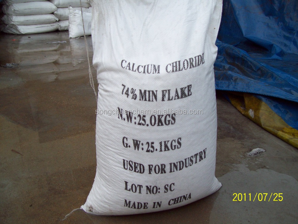 calcium chloride flake 74% of direct factory with 30000mts