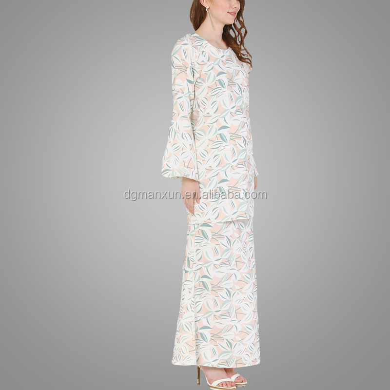 Newest fashion long printing baju kurung modest muslim women clothing (3).jpg