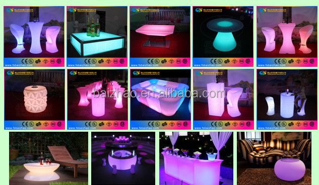 ledディスコテーブルとガラスのカクテルテーブルスタンドテーブル81センチメートル内部変化の光の色を持つ、仕入れ・メーカー・工場