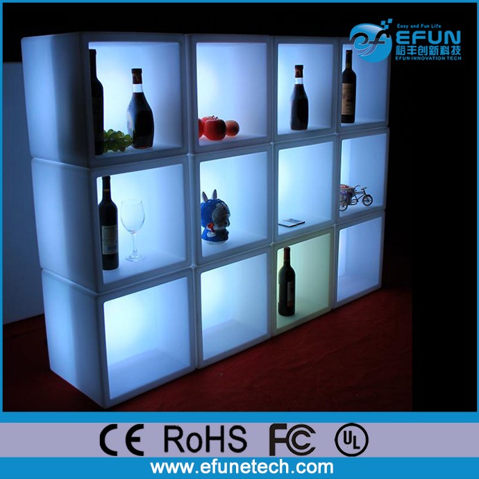 Diy Led Color Changing Illuminated Wine Display Cabinet Bar Cube