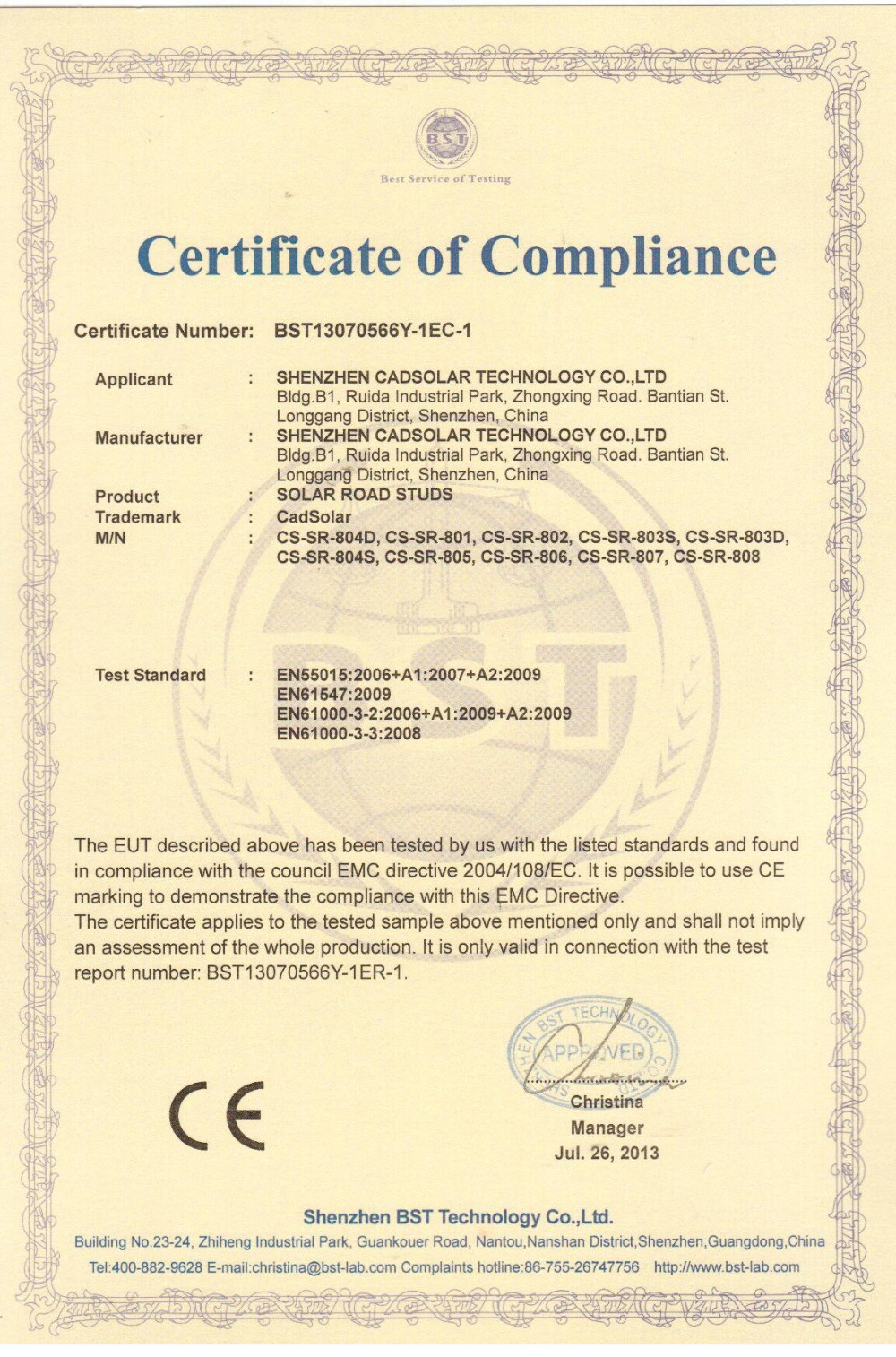 CE certification