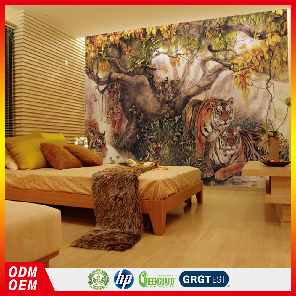 Gaya Hutan Hewan Harimau Hidup Wallpaper Mural Dinding Dekorasi