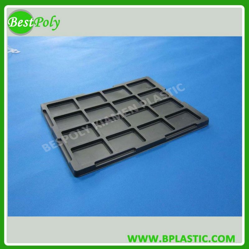 プラスチック製の黒いcoductiveトレイ熱成形トレイesd帯電防止トレイ仕入れ・メーカー・工場