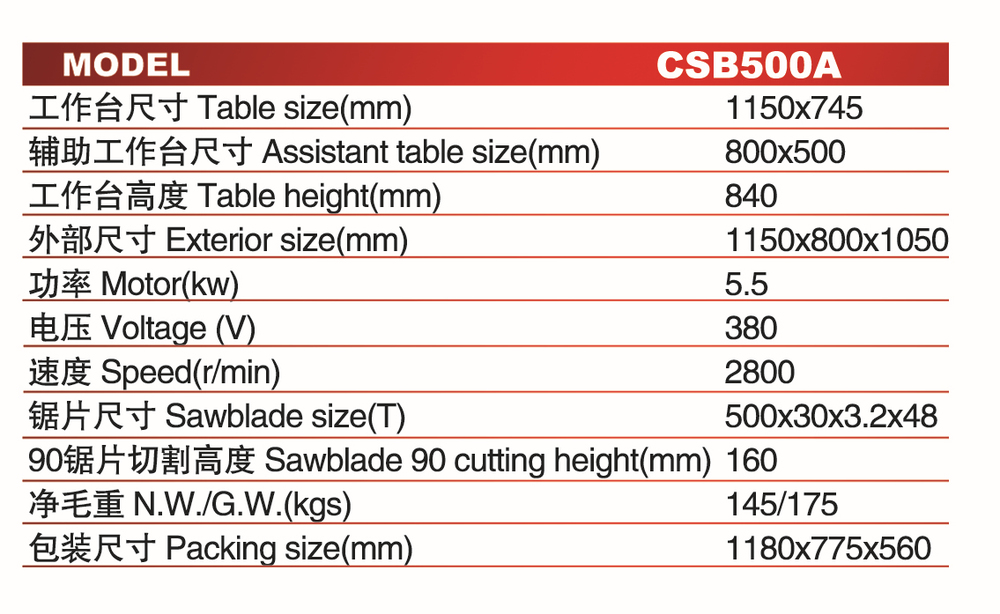 木材の切断テーブル高効率csb500a木工用鋸ポータブル仕入れ・メーカー・工場