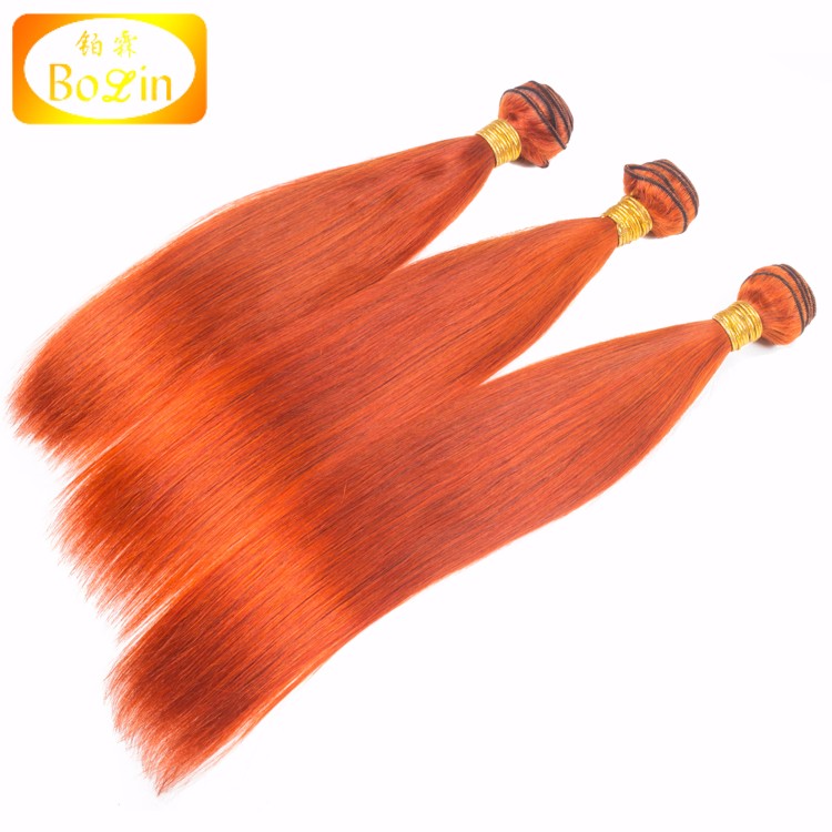 Cheap Brazilian Hair Weaving Orange Color Straight Hair Bundles
