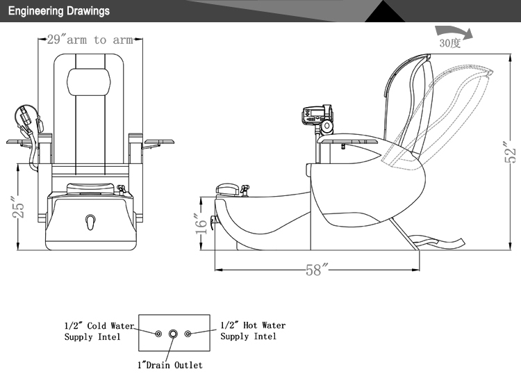 Spa Pedicure Chairs No Plumbing/glass Bowl Pedicure Chair/luxury