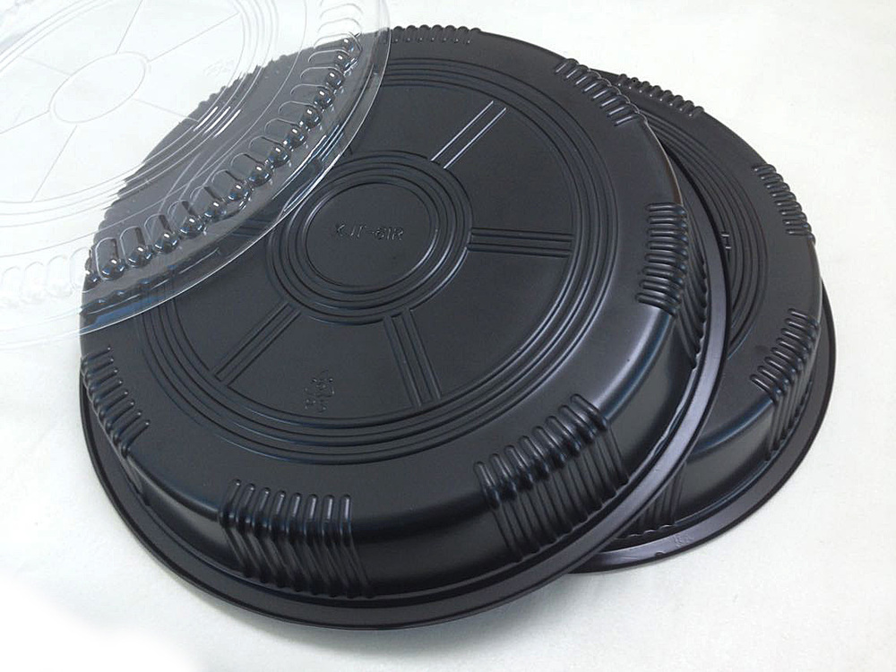 使い捨ての丸いプラスチックサービングトレイはpsで作られたパーティの食品用を表示する仕入れ・メーカー・工場