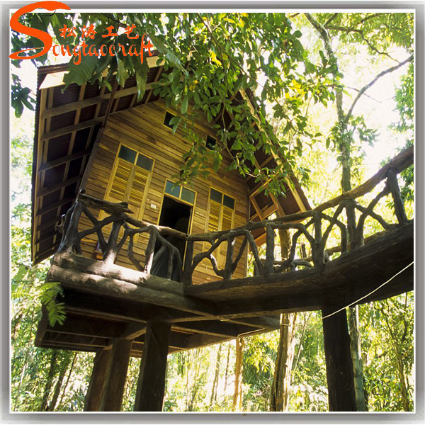 Outdoor Decor Artificial Wooden Tree Houses For Sale For Kids Buy