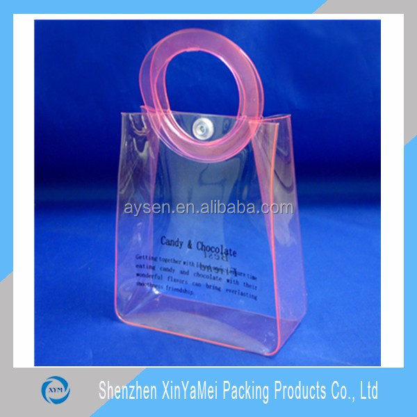 Custom printed shopping bag clear pvc bags large pvc tote bags