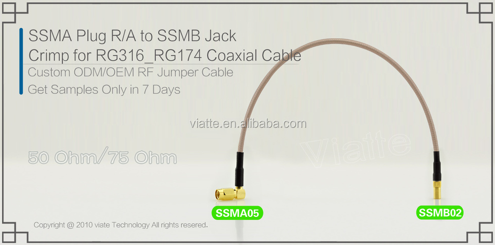 Ssmaプラグ/maler/aへssmbjack/forrg316_rg174メス圧着同軸ケーブルのコネクター仕入れ・メーカー・工場