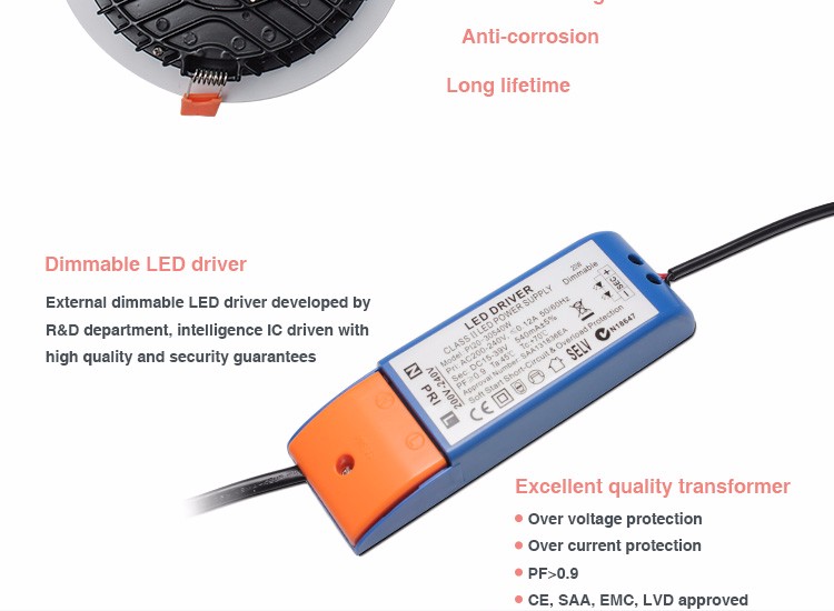Saa smd ledダウンライト15ワット20ワット18ワット120 160 200ミリメートルカットアウト用オーストラリア市場仕入れ・メーカー・工場