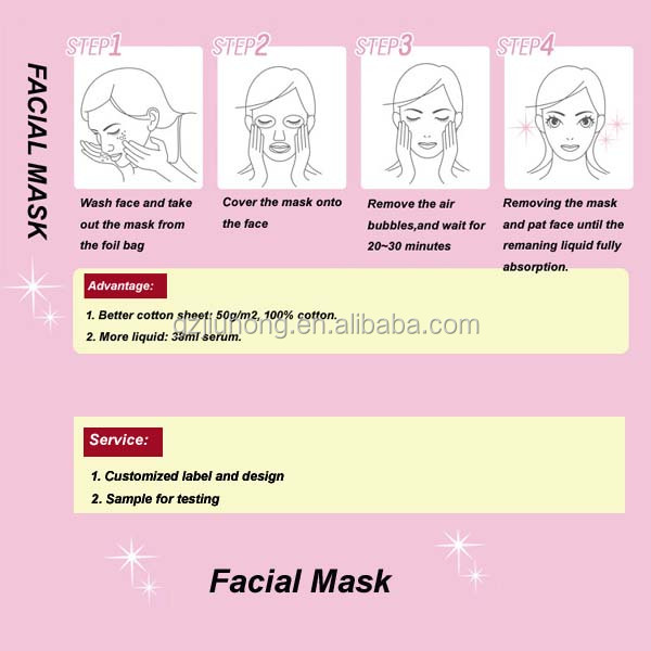 OEM factory cotton sheet facial mask saffron facial mask 100% natural essence