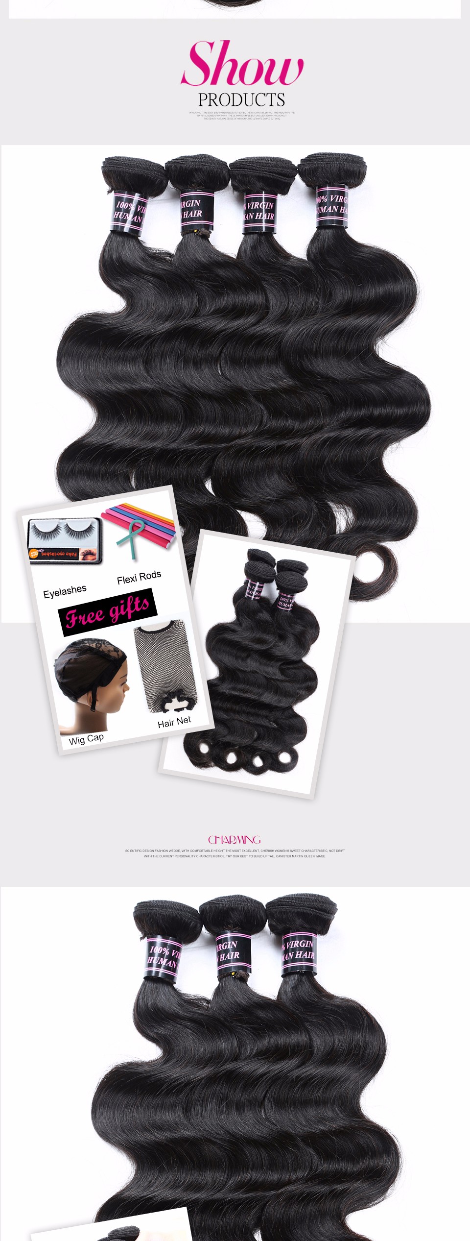 body wave virgin human hair extension