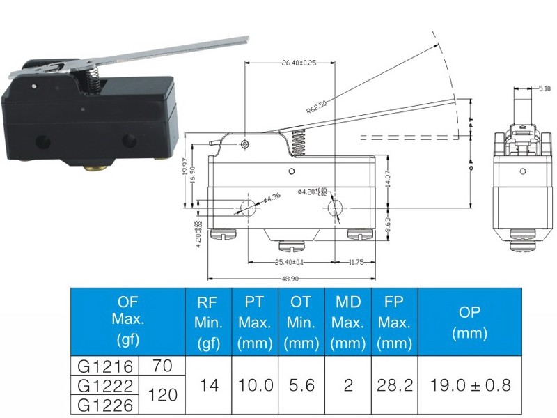 16a 5e4 40t85 limit switch for auto production line