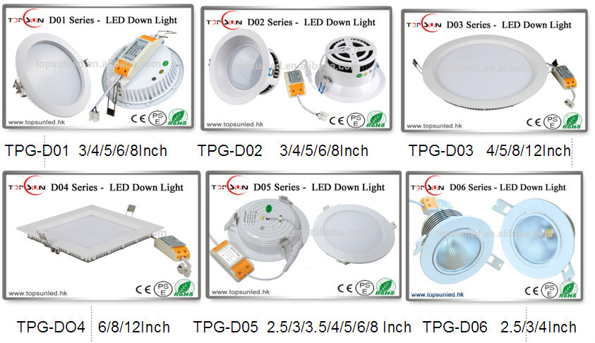 最新高品質2014年3年保証ce、 rohs指令、 pse認定資格5000k25w30wledダウンライト問屋・仕入れ・卸・卸売り